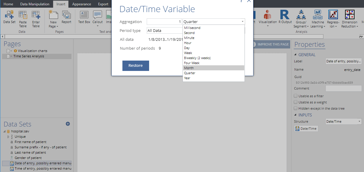 Date variable aggregation