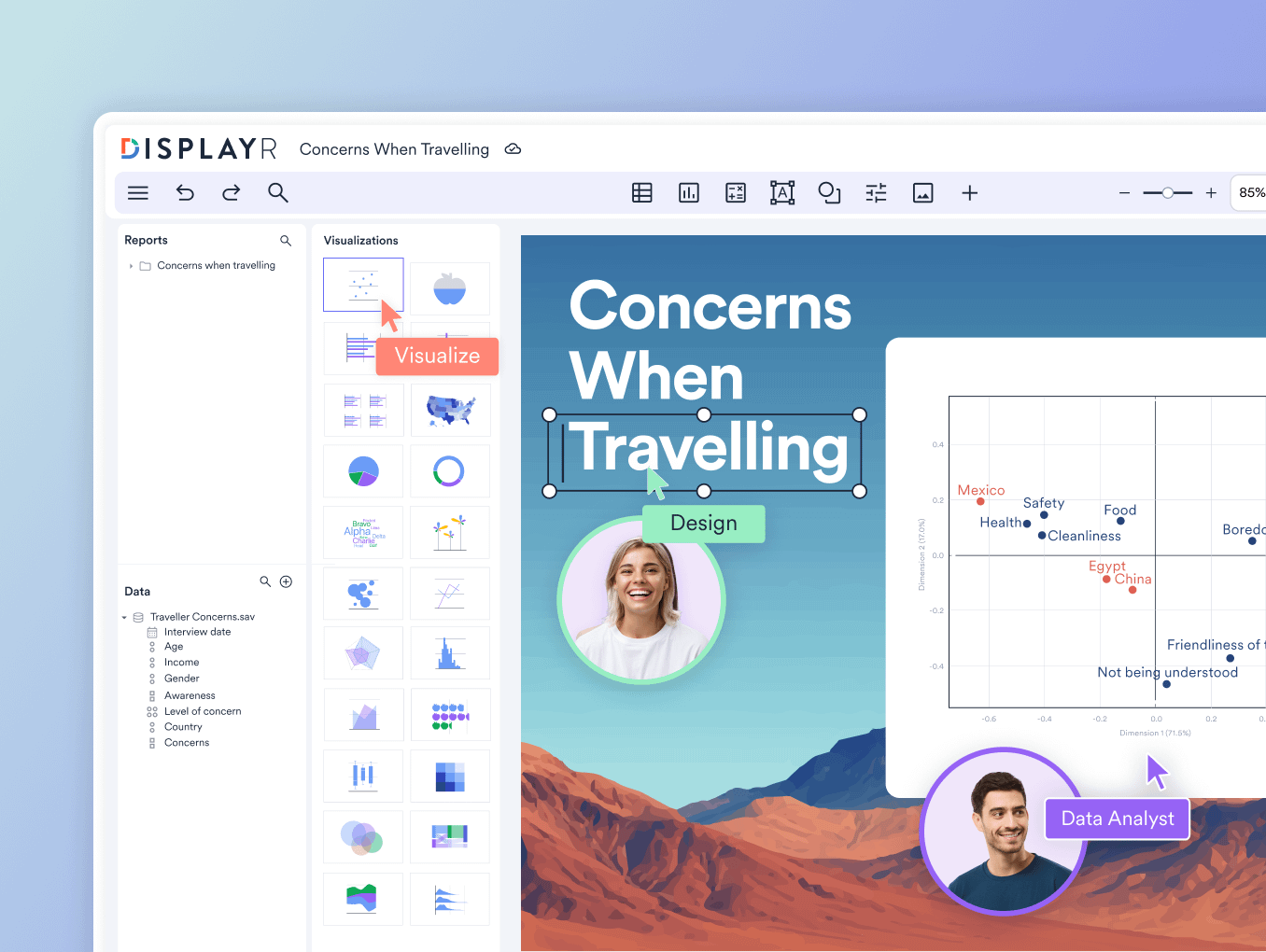 Illustration of Displayr product