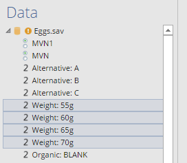 Variables in data tree for choice simulator Variables in data tree for choice simulator