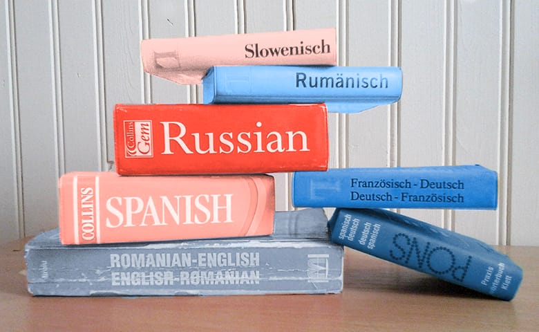 Image of different language books.