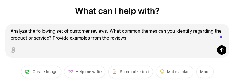 Example of a text analysis prompt in ChatGPT.