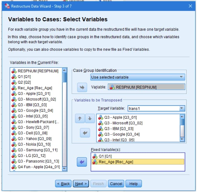 The SPSS Restructure Data Wizard